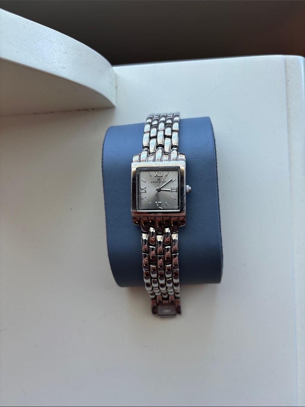 Anne Klein Silver Tone Linked Bracelet Watch